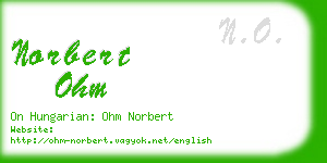 norbert ohm business card
